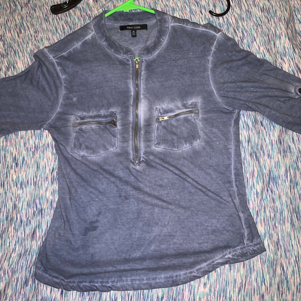 jean color shirt